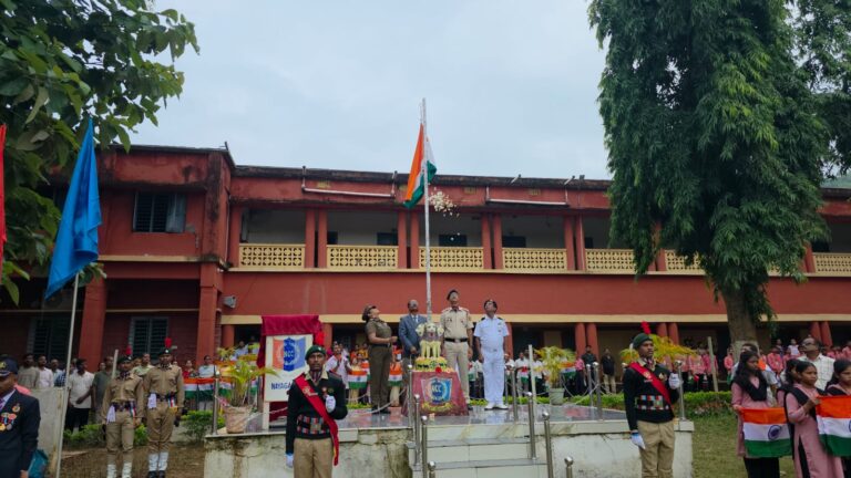 Flag hoisting by Sri Prakash Kumar Rout, Principal, Nayagada (Autonomous) College on the occasion of 80TH Independence day